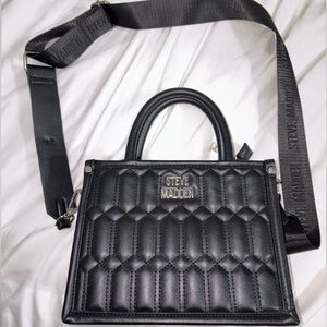 Steve Madden Black Quilted Crossbody Bag